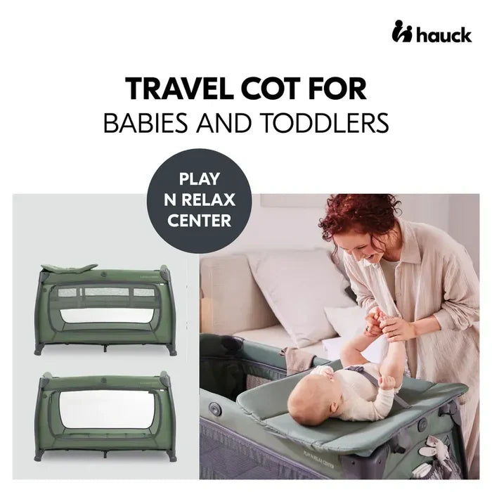 Hauck Travel Cot Hauck Play N Relax Center Travel Cot - Dark Green