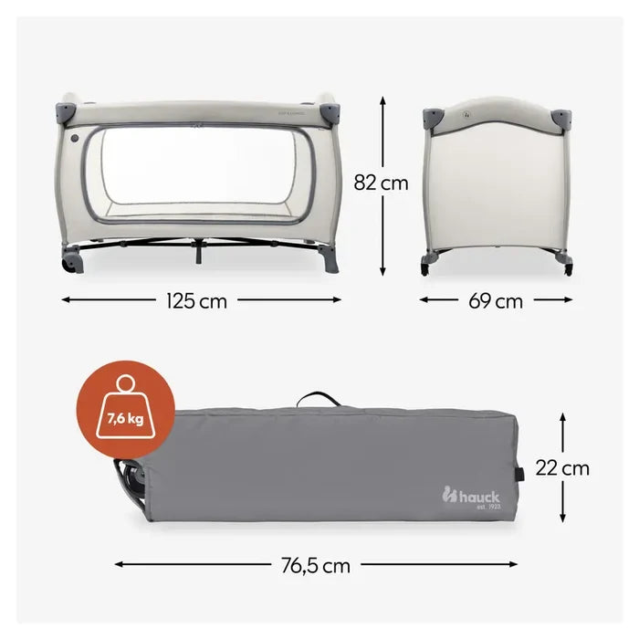 Hauck Travel Cot Hauck Sleep N Easyfold Travel Cot - Dark Grey