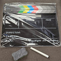 Hollywood Slate 12" x 10" Acrylic Dry Erase With Color Bars Clapper (Black)
