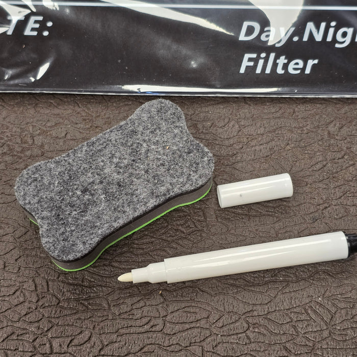 Hollywood Slate 12" x 10" Acrylic Dry Erase With Color Bars Clapper (Black)