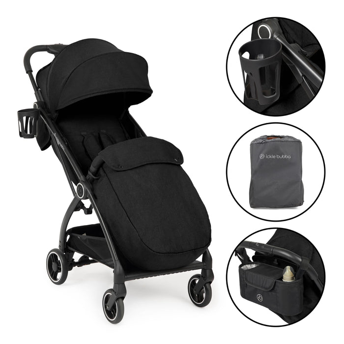 Ickle Bubba Pushchairs Ickle Bubba Aries Prime Autofold Stroller - Black