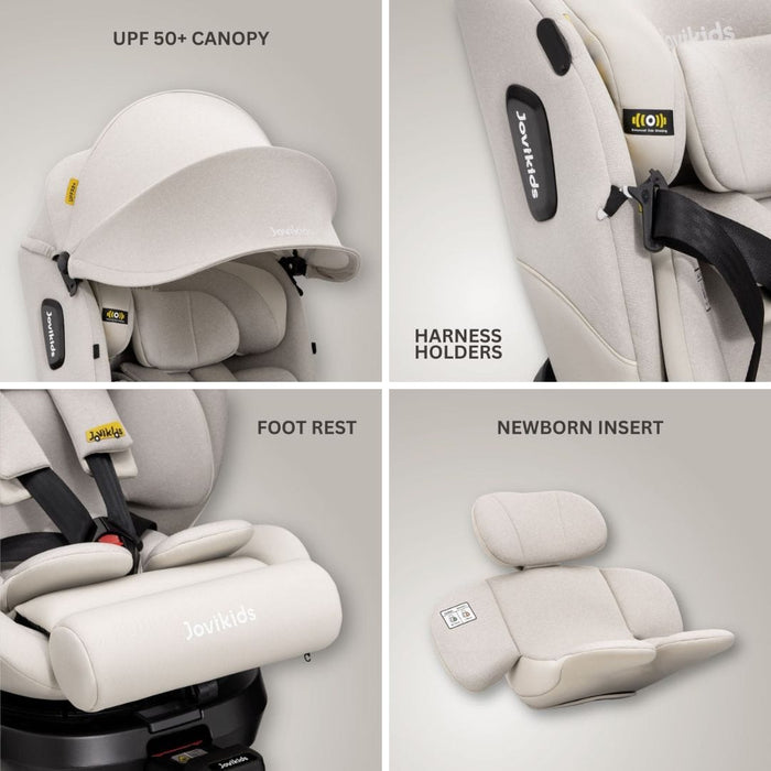 UK Baby Centre Car Seat Jovikids Ranger 2 i-Size 360 Rotating Car Seat - Milkstone