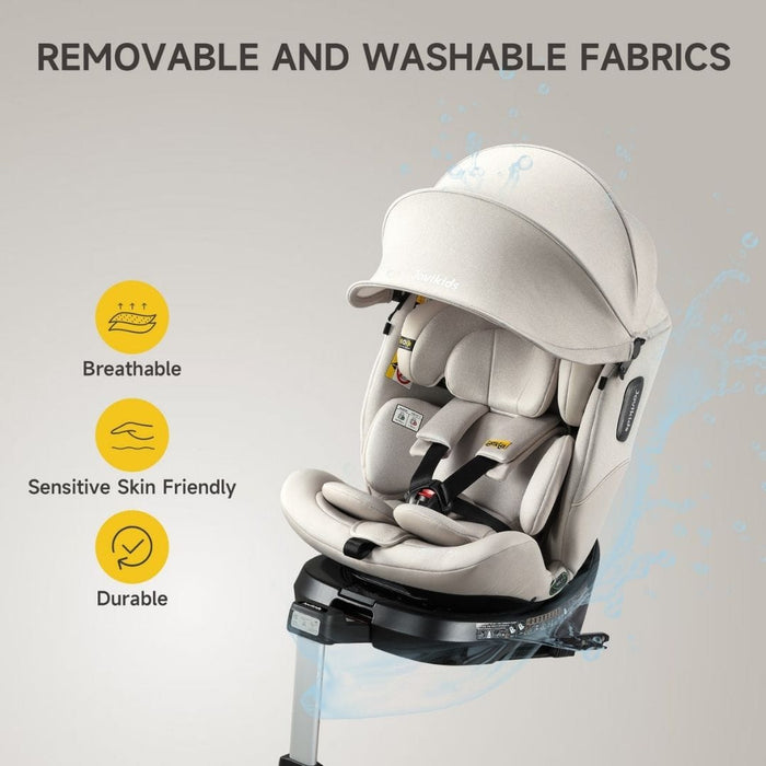 UK Baby Centre Car Seat Jovikids Ranger 2 i-Size 360 Rotating Car Seat - Milkstone