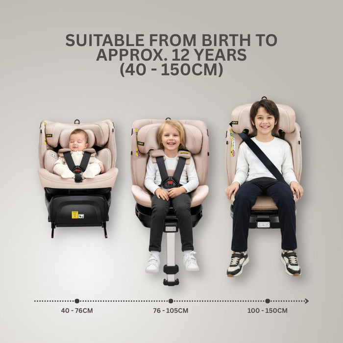UK Baby Centre Car Seat Jovikids Ranger 2 i-Size 360 Rotating Car Seat - Rosewood