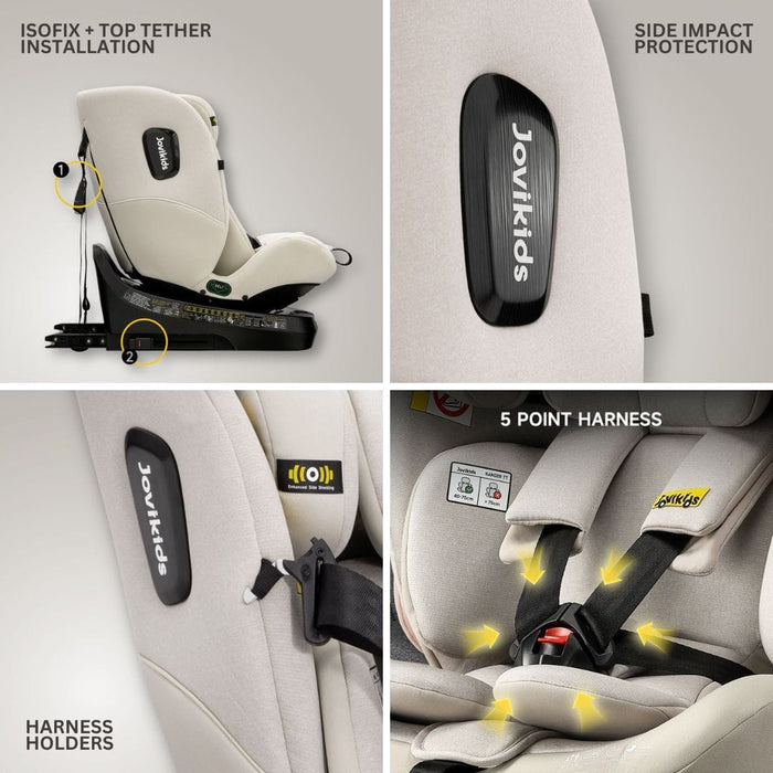 Jovikids Car Seat Jovikids Ranger TT i-Size 360 Rotating Car Seat - Milkstone
