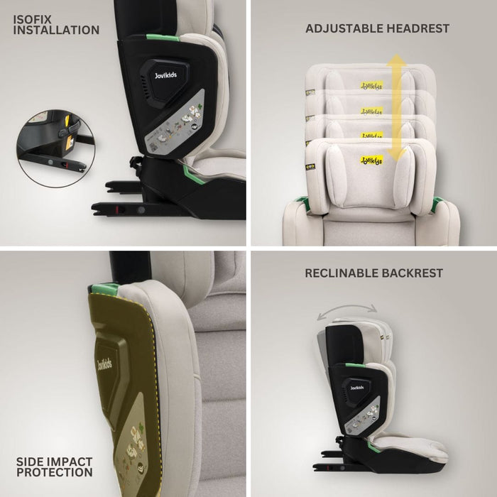 Jovikids Car Seat Jovikids Rober+ Folding Highback Booster Seat - Milkstone