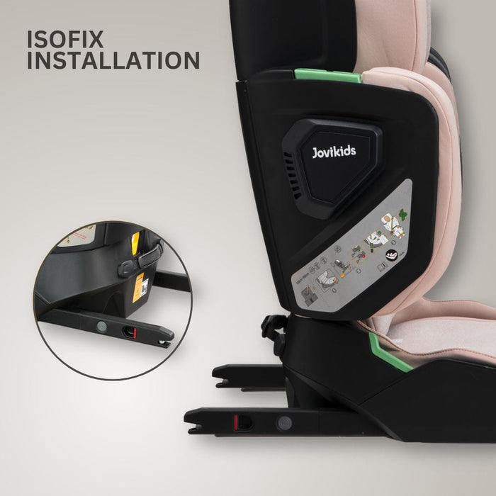 UK Baby Centre Car Seat Jovikids Rober+ Folding Highback Booster Seat - Rosewood