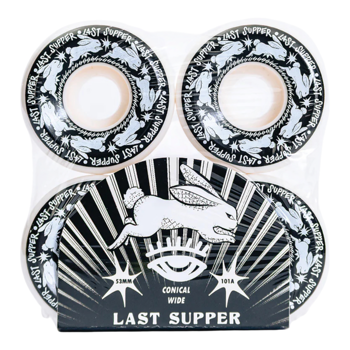Last Supper - White 53mm 101A Conical Wide Skateboard Wheel (4 pack)