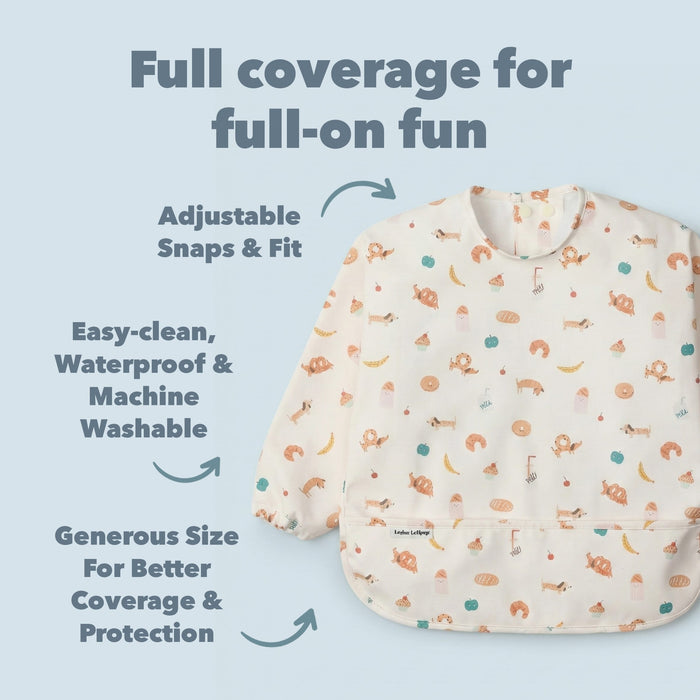 Loulou Lollipop Bibs Loulou Lollipop Long Sleeve Bib - French Breakfast