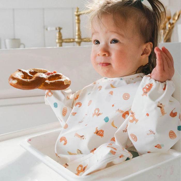 Loulou Lollipop Bibs Loulou Lollipop Long Sleeve Bib - French Breakfast