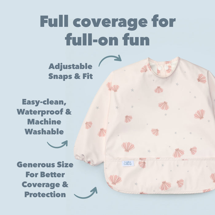 Loulou Lollipop Bibs Loulou Lollipop Long Sleeve Bib - Sea Shells