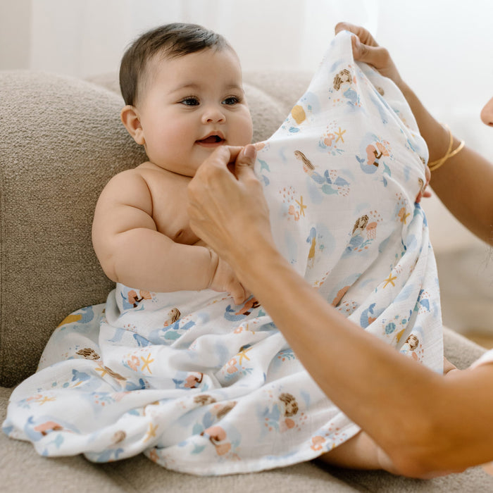 Loulou Lollipop Swaddle Loulou Lollipop Muslin Swaddle - Mermaids