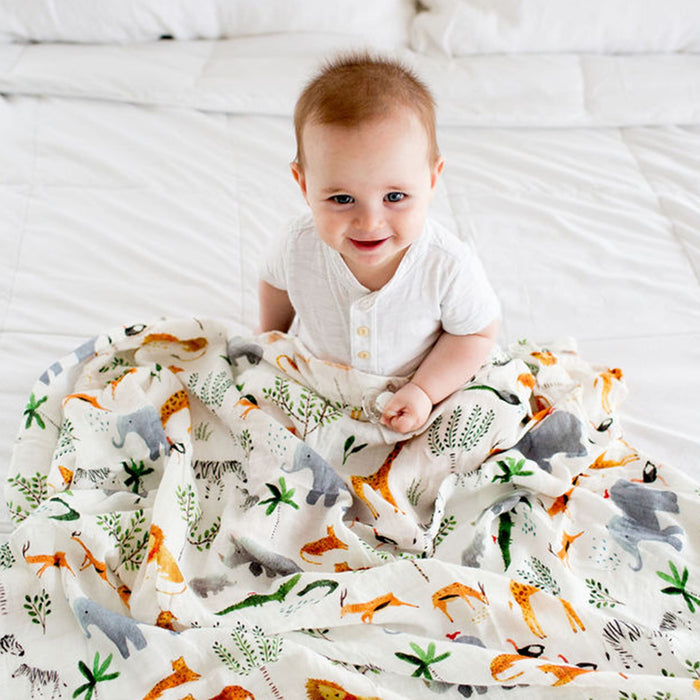 Loulou Lollipop Swaddle Loulou Lollipop Muslin Swaddle - Safari Jungle