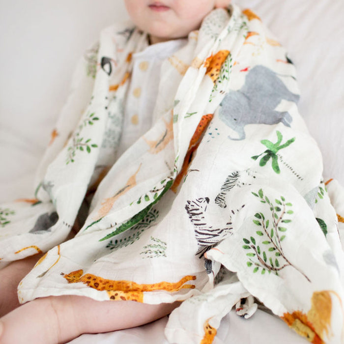 Loulou Lollipop Swaddle Loulou Lollipop Muslin Swaddle - Safari Jungle