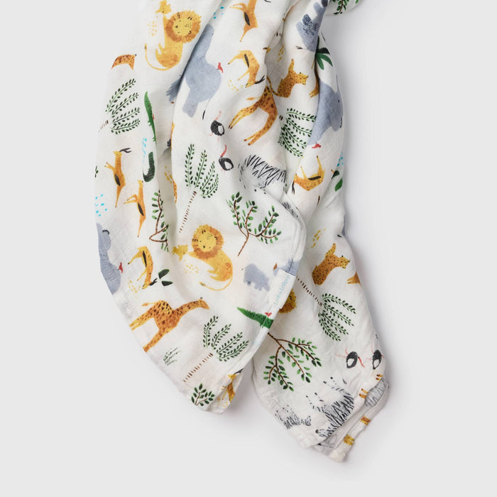 Loulou Lollipop Swaddle Loulou Lollipop Muslin Swaddle - Safari Jungle