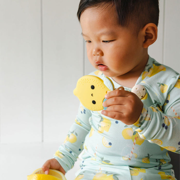 Loulou Lollipop Pacifiers & Teethers Loulou Lollipop Pacifier Clip Teething Set - Lemon