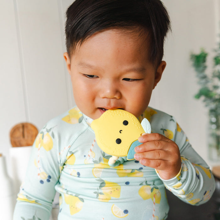 Loulou Lollipop Pacifiers & Teethers Loulou Lollipop Pacifier Clip Teething Set - Lemon
