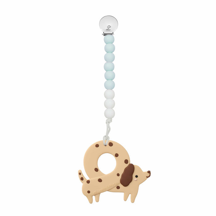 Loulou Lollipop Pacifiers & Teethers Loulou Lollipop Pacifier Clip Teething Set - Pretzel Dog