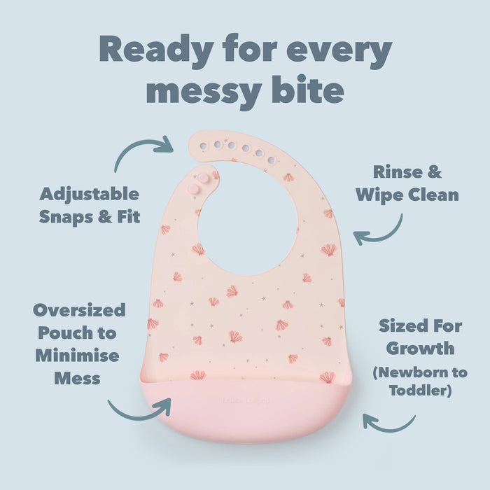 Loulou Lollipop Bibs Loulou Lollipop Silicone Bib - Sea Shells