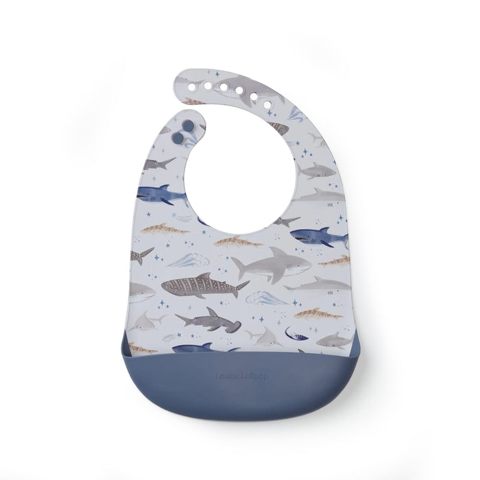 Loulou Lollipop Bibs Loulou Lollipop Silicone Bib - Smiley Sharks