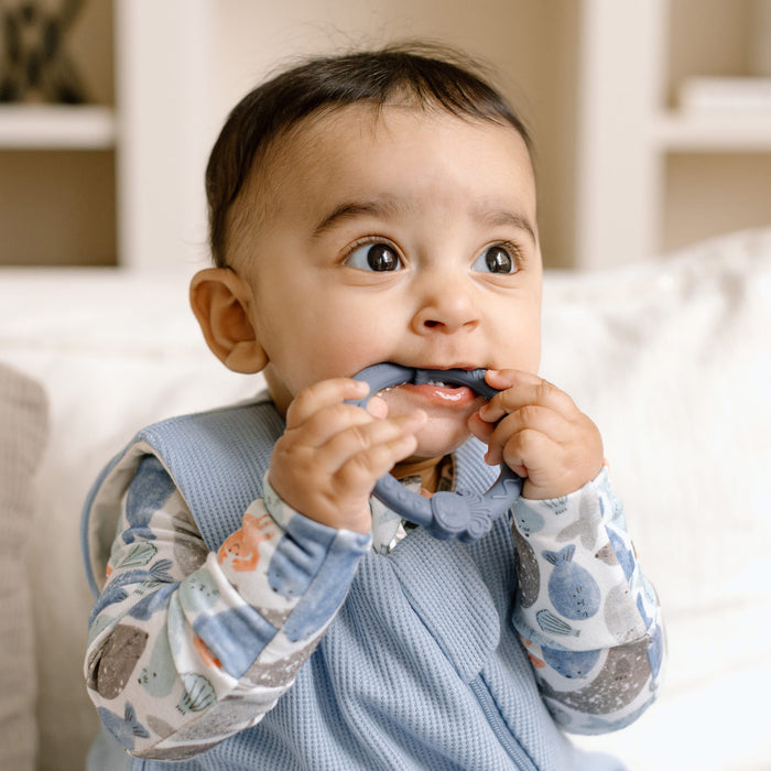 Loulou Lollipop Pacifiers & Teethers Loulou Lollipop Teething Ring Sets - Blue Fog