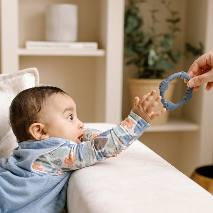 Loulou Lollipop Pacifiers & Teethers Loulou Lollipop Teething Ring Sets - Blue Fog