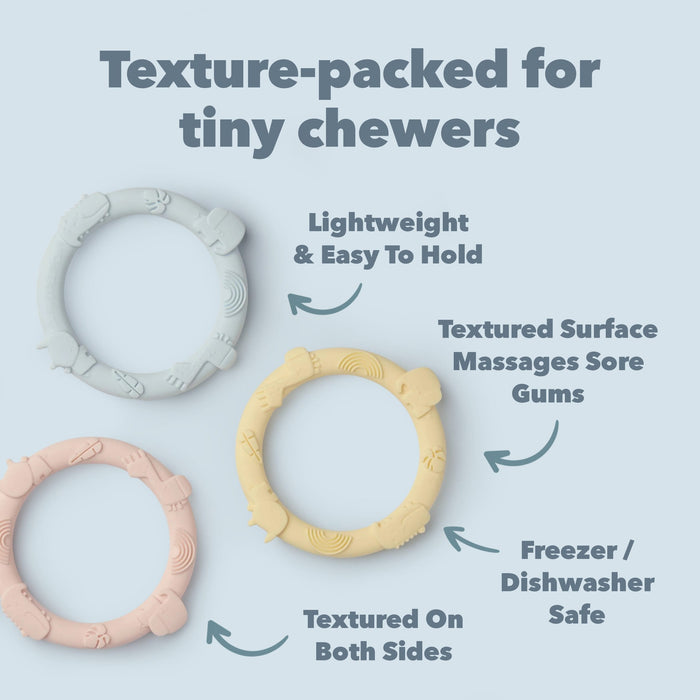 Loulou Lollipop Pacifiers & Teethers Loulou Lollipop Teething Ring Sets - Pastel