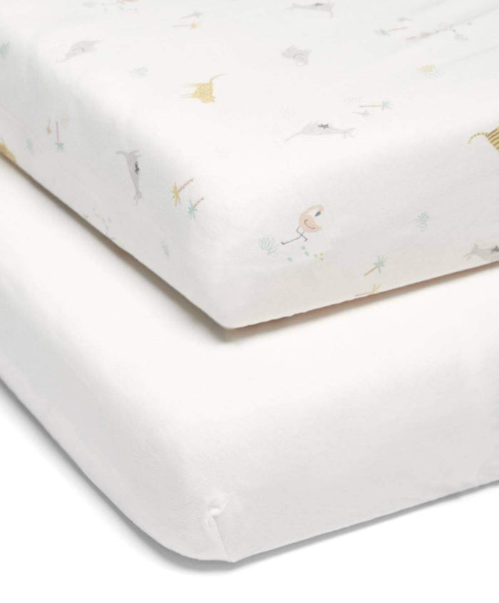 Mamas and Papas Bedding Mamas and Papas Cot Bed Fitted Sheets Twin Pack - Wildly Adventures