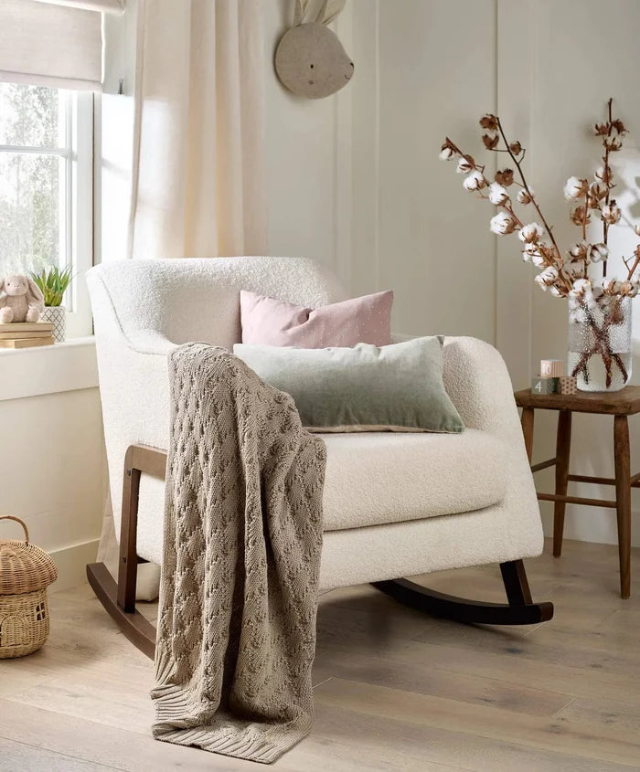 Mamas & Papas Blankets Mamas & Papas Cable Knit Blanket - Welcome to the World, Seedling Mocha