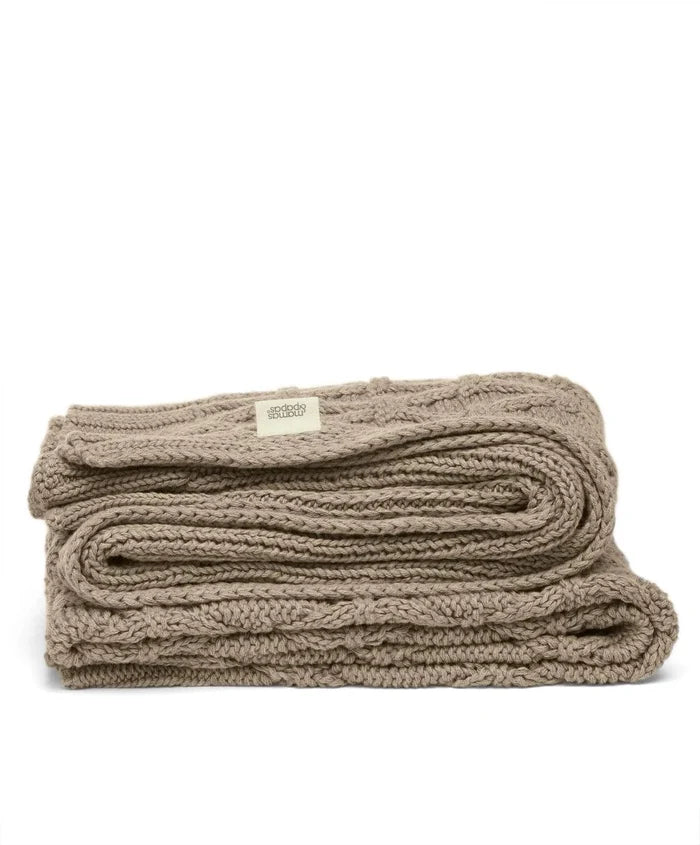 Mamas & Papas Blankets Mamas & Papas Cable Knit Blanket - Welcome to the World, Seedling Mocha
