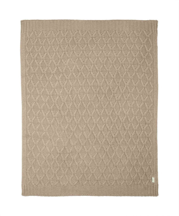 Mamas & Papas Blankets Mamas & Papas Cable Knit Blanket - Welcome to the World, Seedling Mocha