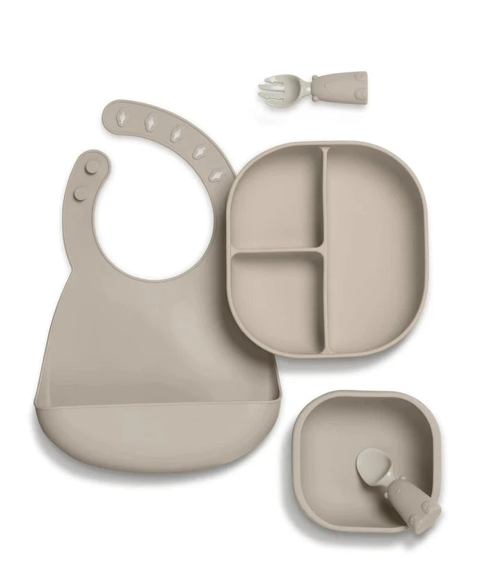 Mamas & Papas Nursing & Feeding Mamas & Papas First Mealtime Silicone Set - Truffle