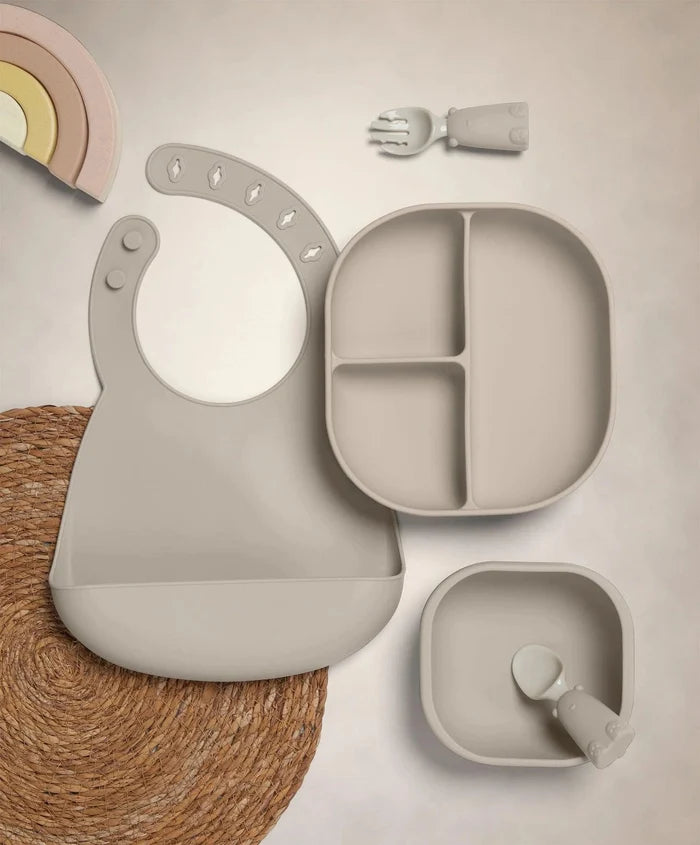 Mamas & Papas Nursing & Feeding Mamas & Papas First Mealtime Silicone Set - Truffle