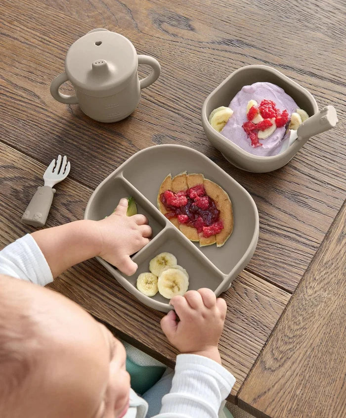 Mamas & Papas Nursing & Feeding Mamas & Papas First Mealtime Silicone Set - Truffle