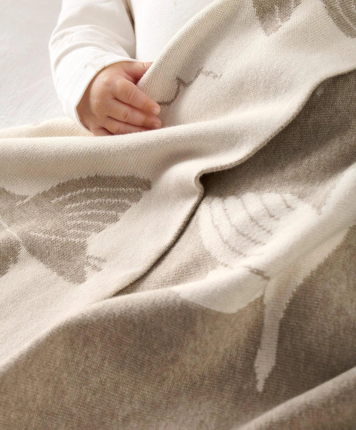Mamas & Papas Blankets Mamas & Papas Knitted Blanket - Welcome to the World, Duckling Mocha