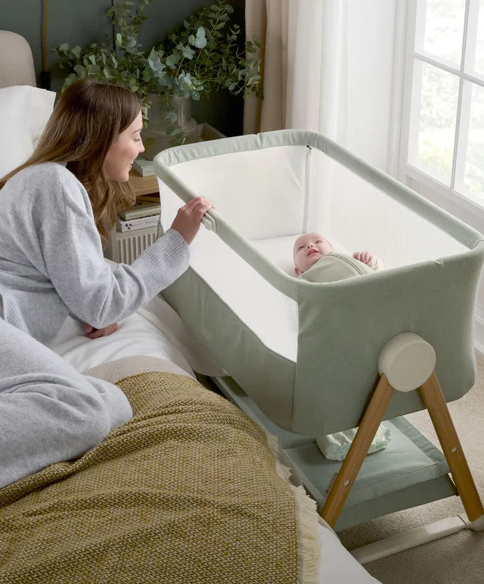Mamas & Papas Cribs Mamas & Papas Lua Bedside Crib - Sage