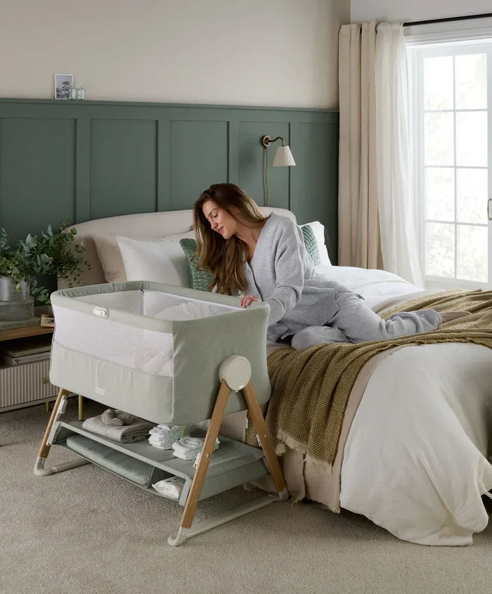 Mamas & Papas Cribs Mamas & Papas Lua Bedside Crib - Sage