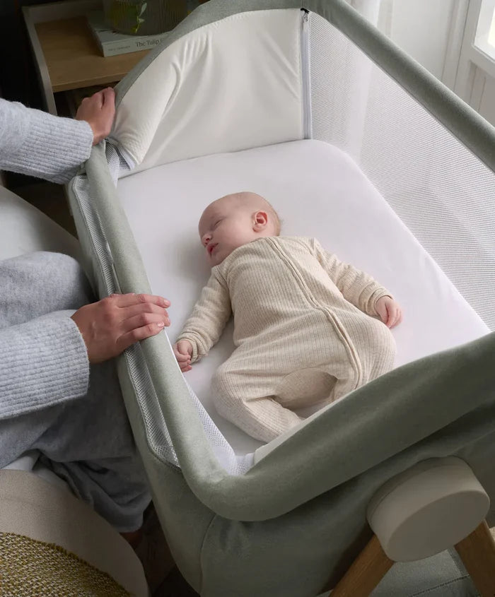 Mamas & Papas Cribs Mamas & Papas Lua Bedside Crib - Sage