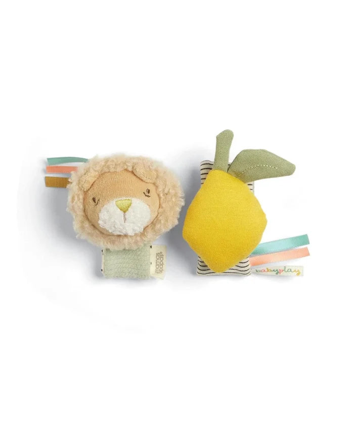 Mamas & Papas Toys Mamas & Papas Wrist Rattles (2 Pack) - Lion/Lemon
