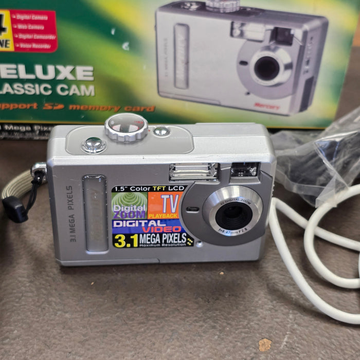 Mercury Deluxe Classic Cam 3.1 Mega Digital Still Camera with LCD Screen & Box