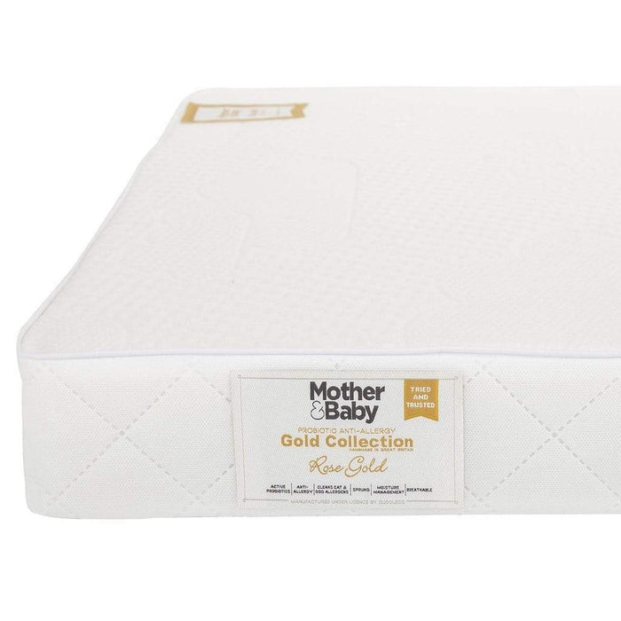 Mother&Baby Mattresses Mother & Baby White Gold Anti-Allergy Pocket Sprung Cot bed Mattress 140 x 70cm