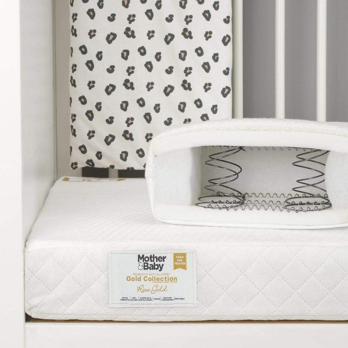 Mother&Baby Mattresses Mother & Baby White Gold Anti-Allergy Pocket Sprung Cot bed Mattress 140 x 70cm