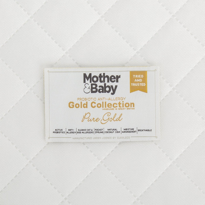 Mother&Baby Mattresses Mother&Baby Pure Gold Anti-Allergy Coir Pocket Sprung Cot bed Mattress 140 x 70cm
