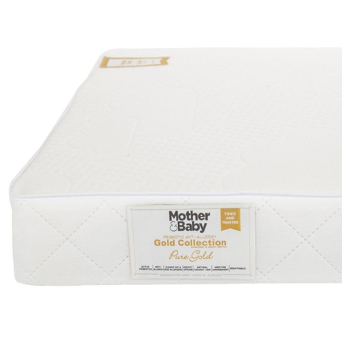 Mother&Baby Mattresses Mother&Baby Pure Gold Anti-Allergy Coir Pocket Sprung Cot Mattress 120 x 60cm