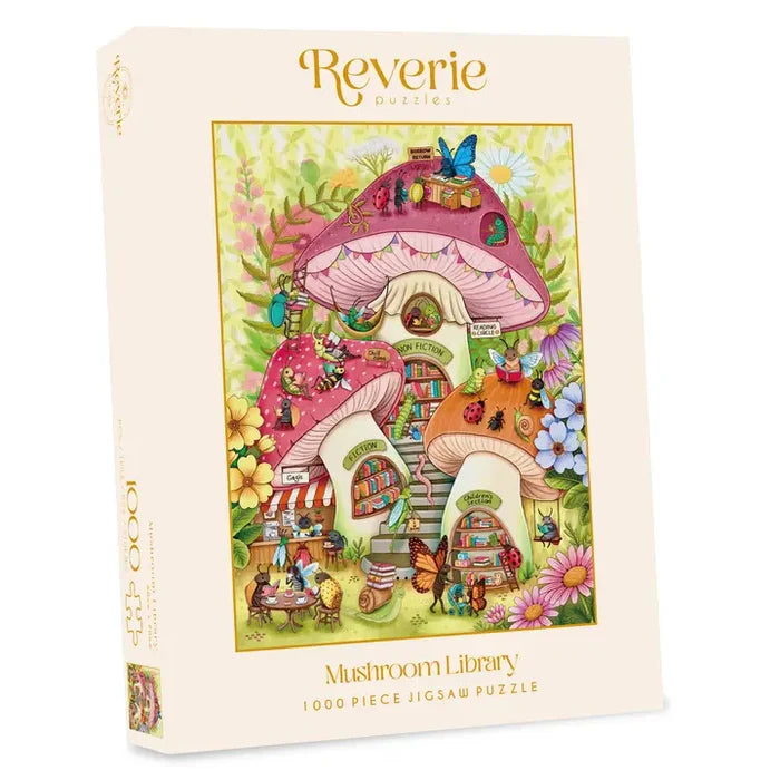 Mushroom Library luksuspuslespil 1000 brikker fra Reverie