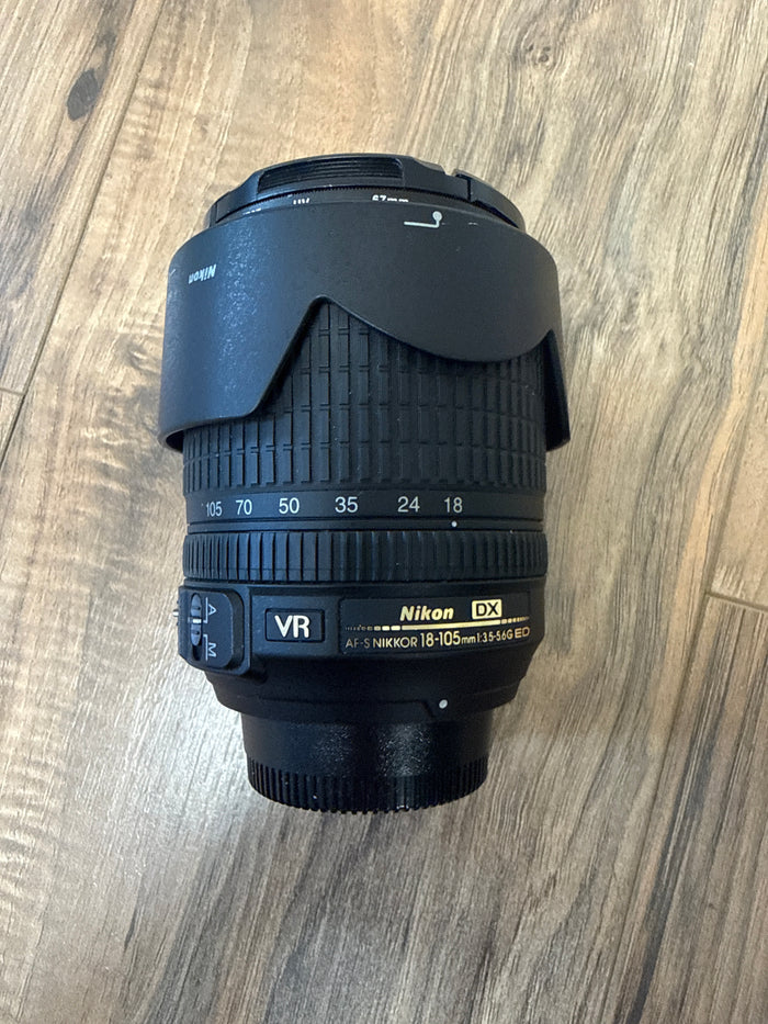 Nikon AF-S DX NIKKOR 18-105mm f/3.5-5.6G ED VR Lens (used)