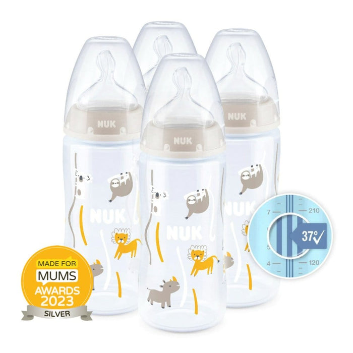 NUK Baby Bottles NUK First Choice+ Temperature Control Silicone Bottles 300ml (x4)