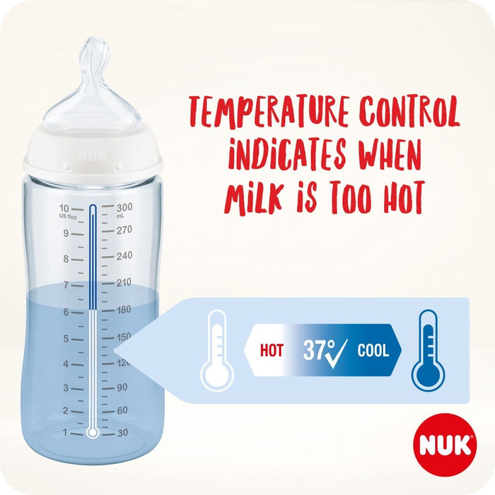 NUK Baby Bottles NUK First Choice+ Temperature Control Silicone Bottles 300ml (x4)