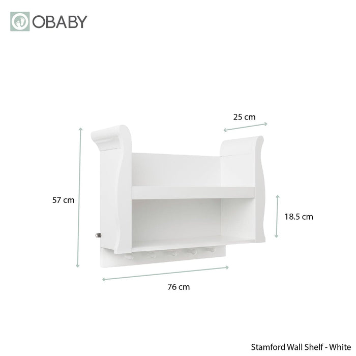 OBABY Shelves Obaby Stamford Sleigh Shelf - White