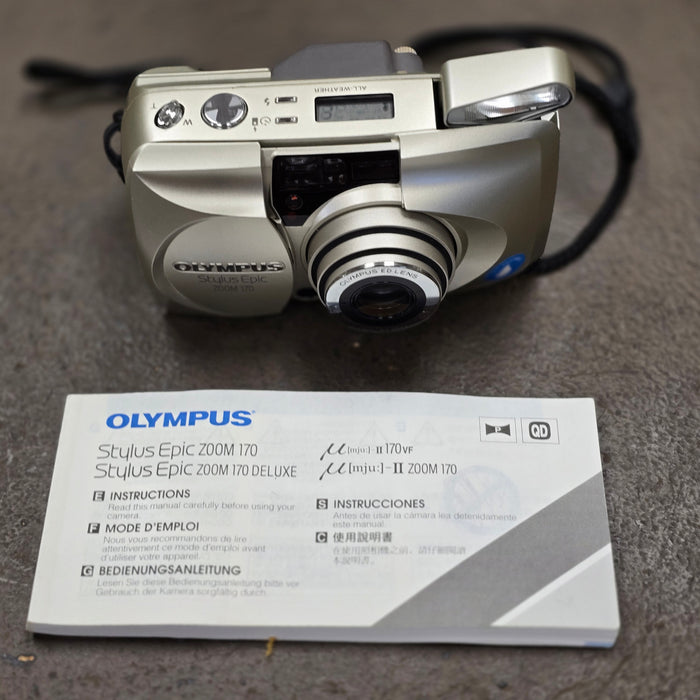 Olympus Stylus Epic Zoom 170 35mm All Weather Point & Shoot Camera With Case S# 4361150
